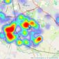 Hunters - Wigston listings heatmap