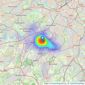 Hunters - Worcester Park listings heatmap