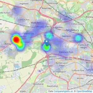 Hunters - Worsley listings heatmap