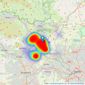 Hunters - Yeadon listings heatmap