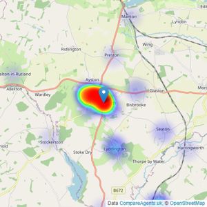 Hurfords - Rutland listings heatmap