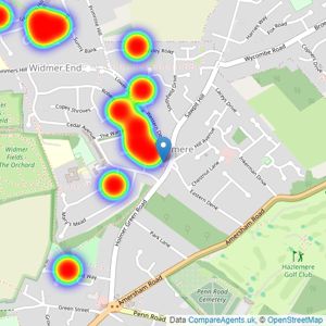 Hurst Estate Agents - Hazlemere listings heatmap