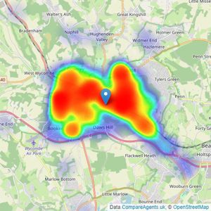 Hurst Estate Agents - High Wycombe listings heatmap