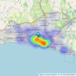 HW Estate Agents - Hove listings heatmap