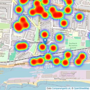 Hyman Hill - Southwick listings heatmap