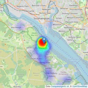 Hythe & Waterside Lettings - Hythe listings heatmap