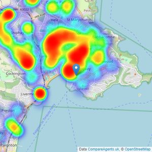 I Move Estate Agents - Torquay listings heatmap