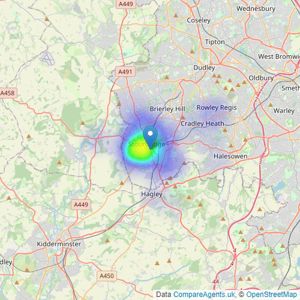 Ian Perks Estate Agents - Stourbridge listings heatmap