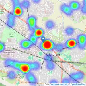 Ian Tonge Property Services Limited - Hazel Grove listings heatmap