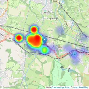 Ian Tonge Property Services Limited - High Lane listings heatmap