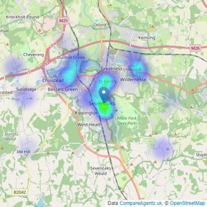 Ibbett Mosely - Sevenoaks listings heatmap