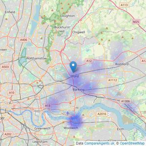 Ideal Locations - Ilford listings heatmap