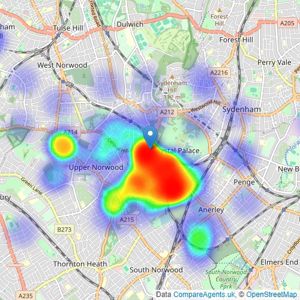 iMove Property - Crystal Palace, London listings heatmap