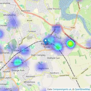 iMove Sales and Lettings - Poulton-Le-Fylde listings heatmap