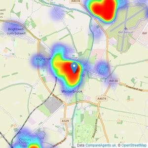 In House - Wallingford listings heatmap