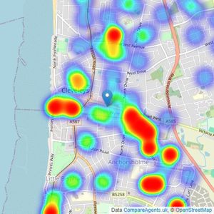 Independent Estate Agency - Thornton Cleveleys listings heatmap