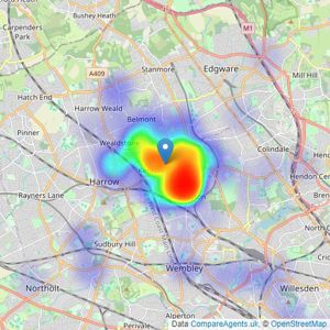 Infinity Property Solutions - Harrow listings heatmap