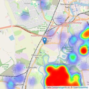 Ingleby Homes - Stockton On Tees listings heatmap