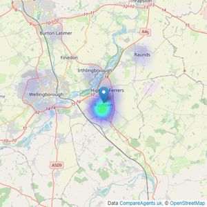 Inspired Sales and Lettings - Rushden listings heatmap