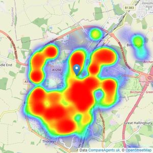 Intercounty - Bishop Stortford listings heatmap