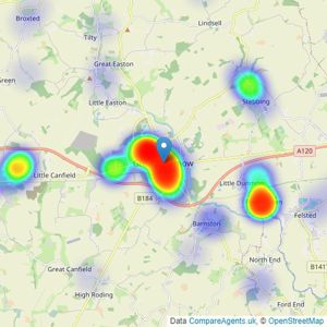 Intercounty - Great Dunmow listings heatmap