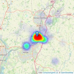 Intercounty - Sawbridgeworth listings heatmap