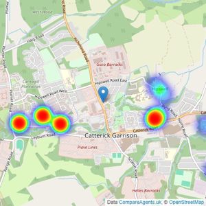 Irvings Property Limited - Catterick Garrison listings heatmap