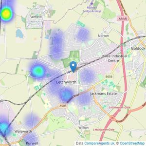 Isabelle Estates Ltd - Letchworth Garden City listings heatmap