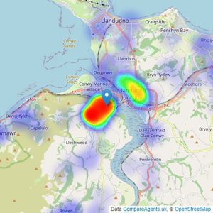 Iwan M Williams - Conwy listings heatmap