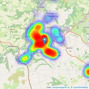 J W Wood - Consett listings heatmap