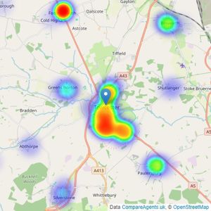 Jackie Oliver & Co. - Towcester listings heatmap