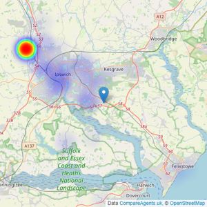 Jackson & Co - Covering Suffolk listings heatmap