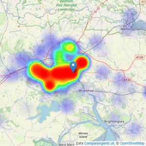 Jackson & Co ltd - Colchester listings heatmap