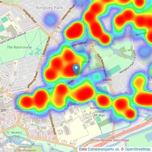 Jackson Grundy Estate Agents - Abington listings heatmap