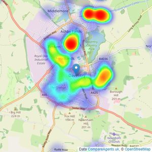 Jackson Grundy Estate Agents - Daventry listings heatmap