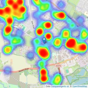 Jackson Grundy Estate Agents - Duston listings heatmap