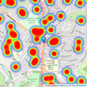 Jackson Grundy Estate Agents - Kingsthorpe listings heatmap