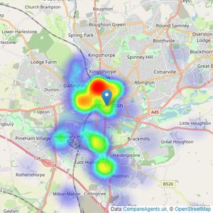 Jackson Grundy Estate Agents - Northampton listings heatmap