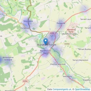 Jackson-Stops - Blandford listings heatmap