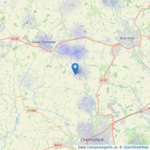 Jackson-Stops - Chelmsford listings heatmap