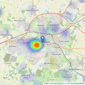 Jackson Stops - Colchester listings heatmap