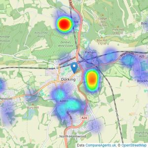 Jackson-Stops - Dorking listings heatmap