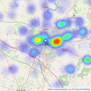 Jackson-Stops - Northampton listings heatmap