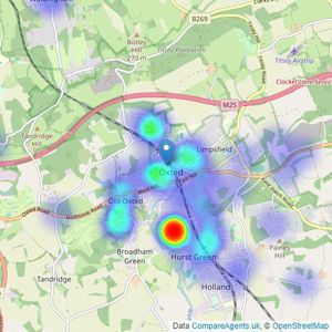 Jackson-Stops - Oxted listings heatmap