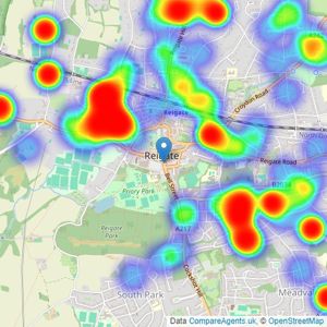 Jackson Stops - Reigate listings heatmap