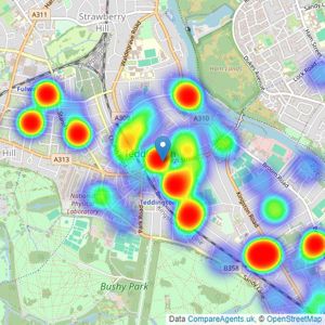 Jackson-Stops - Teddington listings heatmap