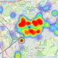 Jackson-Stops - Weybridge listings heatmap