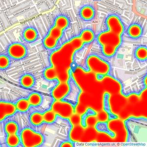 Jacksons Estate Agents - Balham listings heatmap