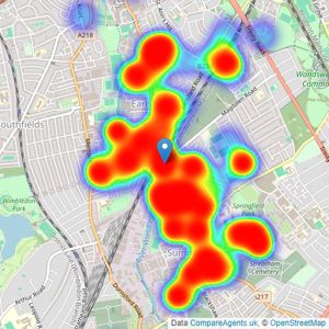 Jacksons Estate Agents - Earlsfield listings heatmap