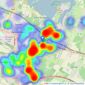 Jacksons Estate Agents - Rainham listings heatmap